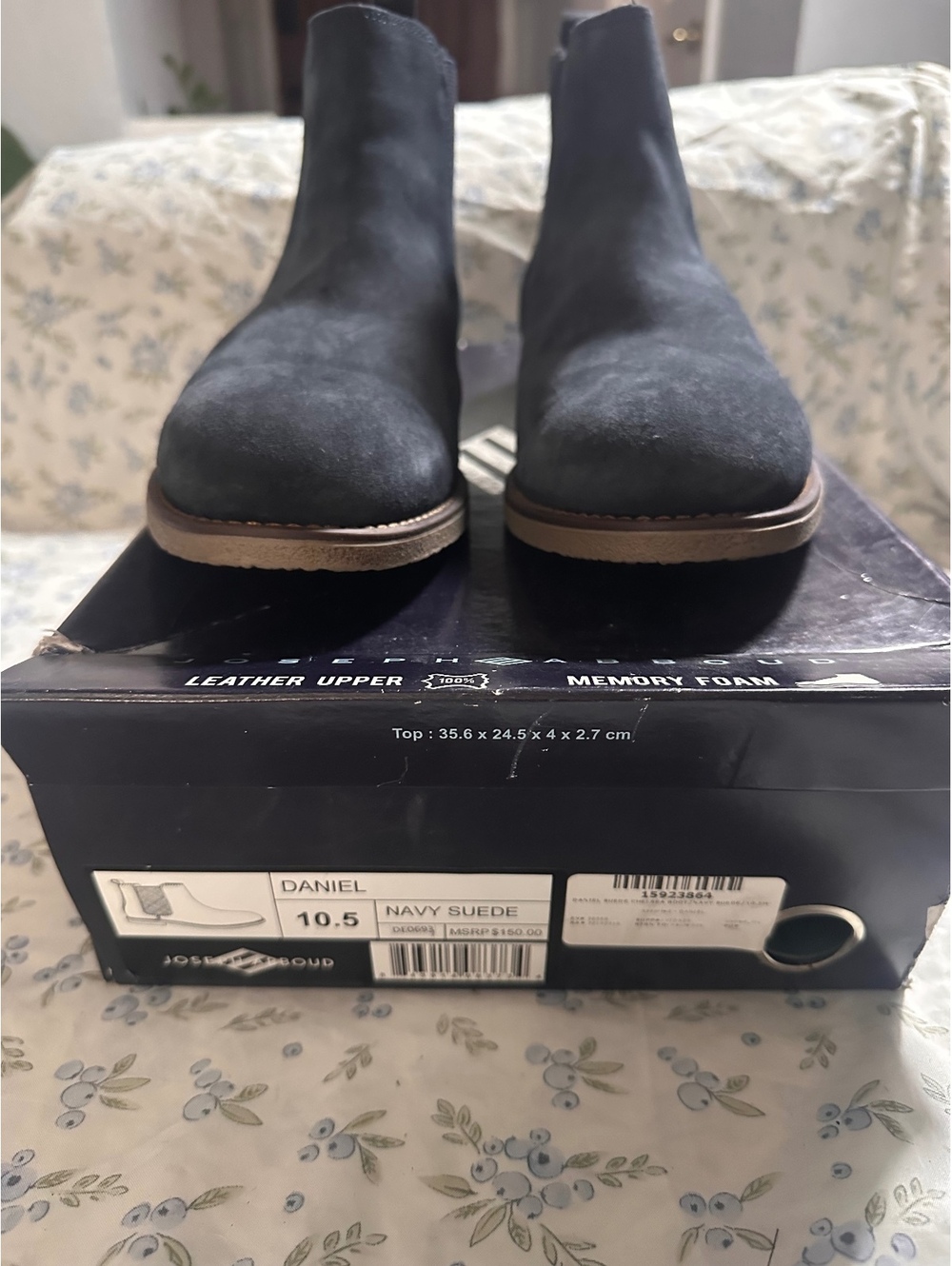 Joseph Abboud Daniel Navy Suede Chelsea Boots Size 10.5